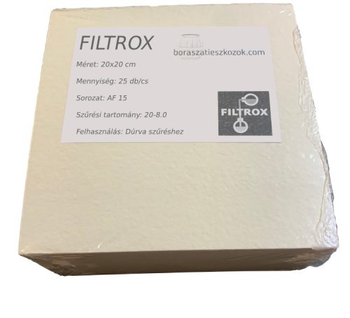 Borszűrő, szűrőlap csomag, Filtrox 20x20 cm (AF 15)