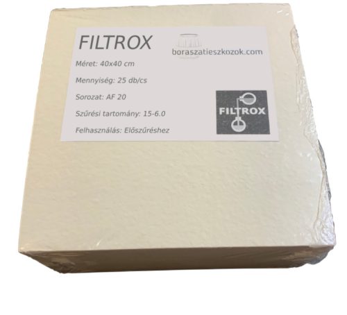 Filtrox szűrőlap csomag 40x40 cm (AF 20)  25 db