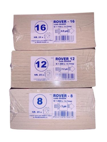 Rover szűrőlap csomag (8, 12, 16)  75 db